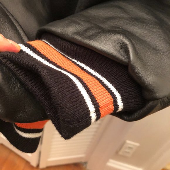 Hewitt vintage men varsity black leather and fabric jacket, XL - Picture 10 of 14